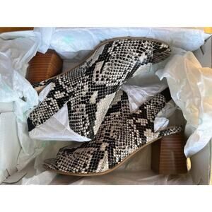 Easy Spirit Evolve Faux Snakeskin Hale Slingback Block Heel Sandals Sz 7.5